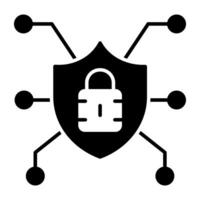 A flat design, icon of secure network vector