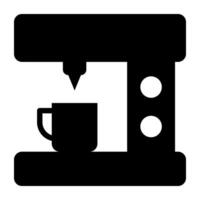 A solid design, icon of coffee machine vector