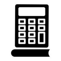 N Calculator with booklet, accounting education icon vector