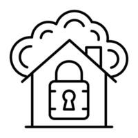 Secure home icon in trendy vector design