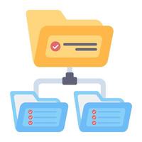 Files with hierarchy arrows, icon of folder transfer vector