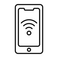 WiFi signal inside smartphone, icon of mobile WiFi vector