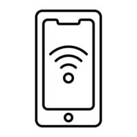 WiFi signal inside smartphone, icon of mobile WiFi vector