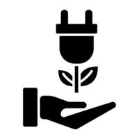 A glyph design, icon of eco energy care vector