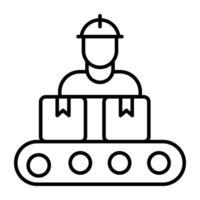 A linear design, icon of conveyor manager vector