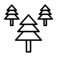 Fir trees icon in outline design vector