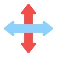 An icon design of four directions arrows, editable vector