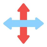 An icon design of four directions arrows, editable vector