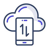 A flat design, icon of cloud data transfer vector