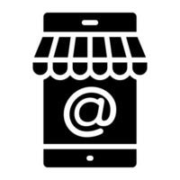 Icon of mobile shop, solid design vector