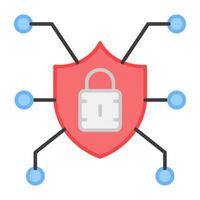 A flat design, icon of secure network vector