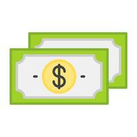 A flat design, icon of bank note vector