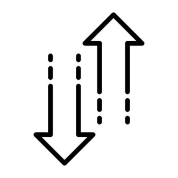 A linear design, icon of two way arrows vector