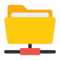 A flat design, icon of network folder vector