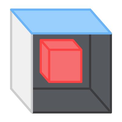 A modern design icon of 3d cad