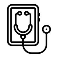 médico chequeo icono, vector diseño de estetoscopio