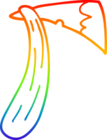 rainbow gradient line drawing of a cartoon of an axe png