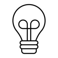 A linear design, icon of light bulb vector
