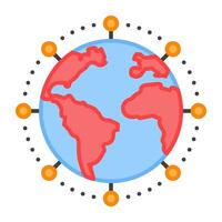 A flat design, icon of global network vector