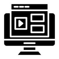 Video tutorial icon in modern style vector