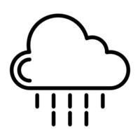 Icon of cloud with droplets, cloud raining icon vector