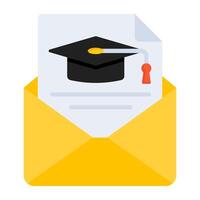 A flat design, icon of mail vector