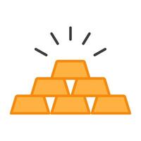 A flat  design, icon of gold bricks vector