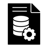 A flat design, icon of database document vector