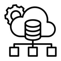 A linear design, icon of cloud database setting vector