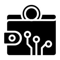 C   Cash inside billfold with nodes, concept of digital wallet icon vector