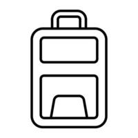 Trolley bag icon, linear design of briefcase vector
