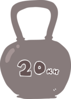 flat color illustration of 20kg kettle bell png