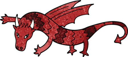 Cartoon-Doodle fliegender Drache png