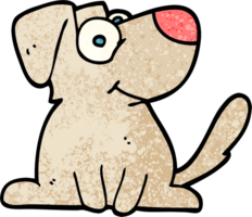 grunge textured illustration cartoon happy dog png