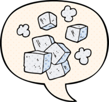 dessin animé la glace cubes avec discours bulle dans bande dessinée livre style png