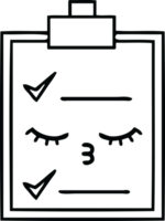line drawing cartoon of a check list png