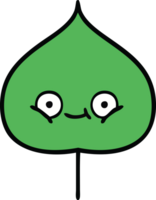 cute cartoon of a expressional leaf png