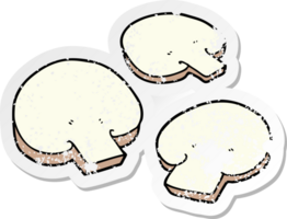 distressed sticker of a cartoon mushrooms png