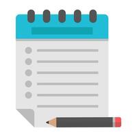 Flat design icon of todo list, checklist vector