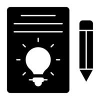 A glyph design, icon of creative writing vector