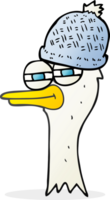 mano disegnato cartone animato uccello indossare cappello png