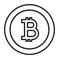 un lineal diseño, icono de bitcoin vector