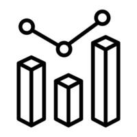 Business chart icon, data analytics vector