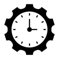 un glifo diseño, icono de hora administración vector