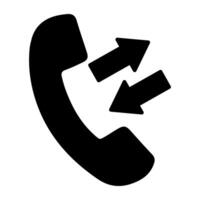 A glyph design, icon of call divert vector