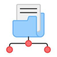 A flat design, icon of folder network vector