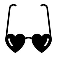 Heart glasses icon in editable solid style vector