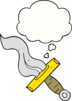 cartoon dagger with thought bubble png