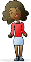 cartoon woman shrugging shoulders png