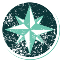 iconic distressed sticker tattoo style image of a star png